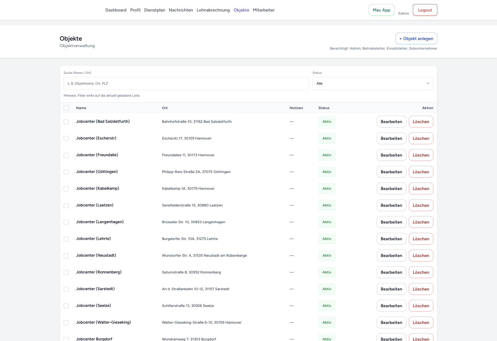 Platform site management view