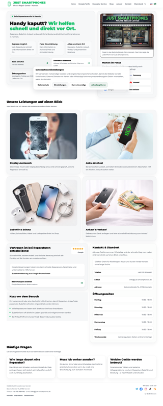 Lower homepage section of JustSmartphone