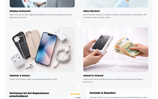 Middle homepage section of JustSmartphone